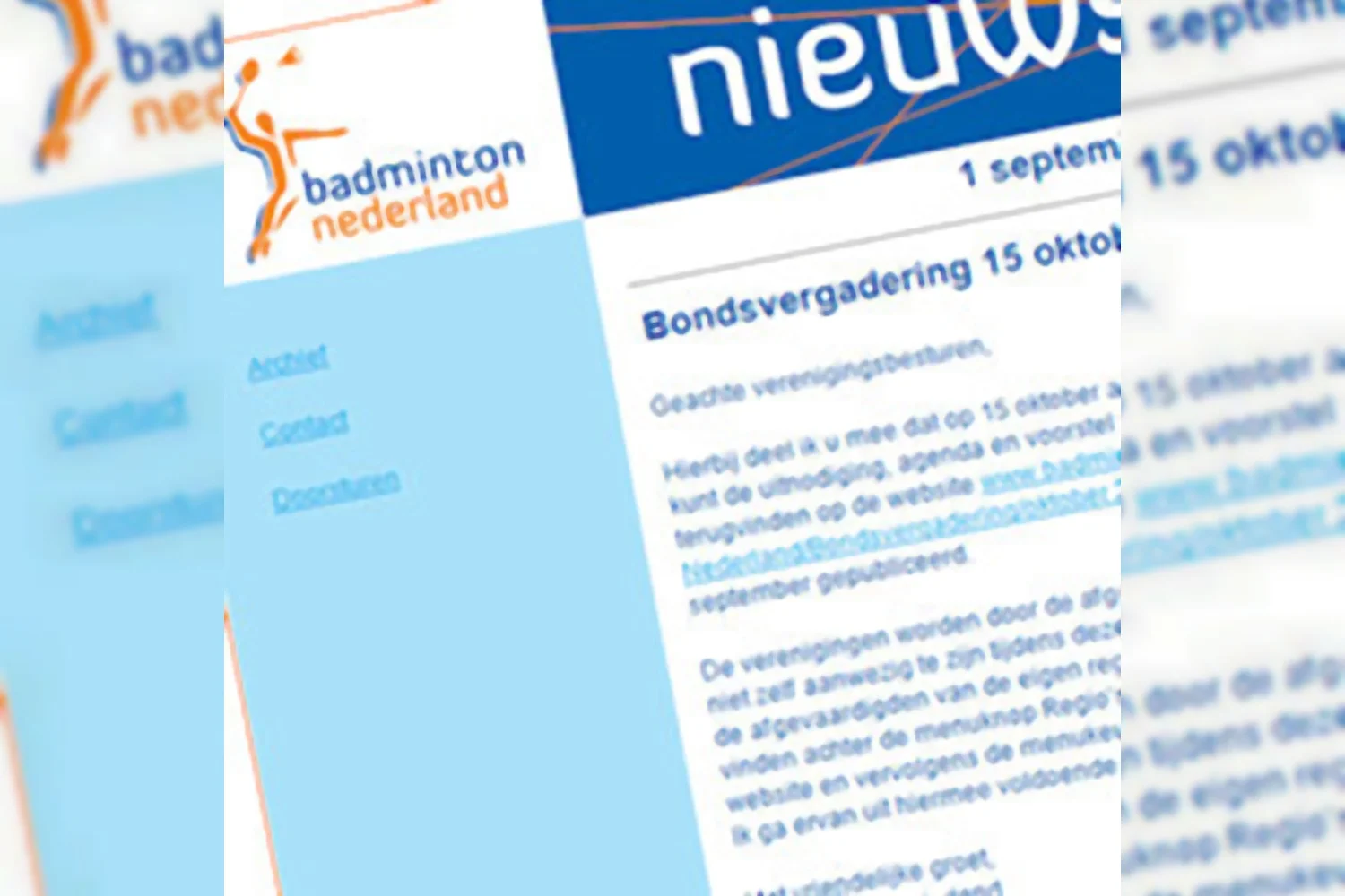 Bondsvergadering 15 oktober a.s.