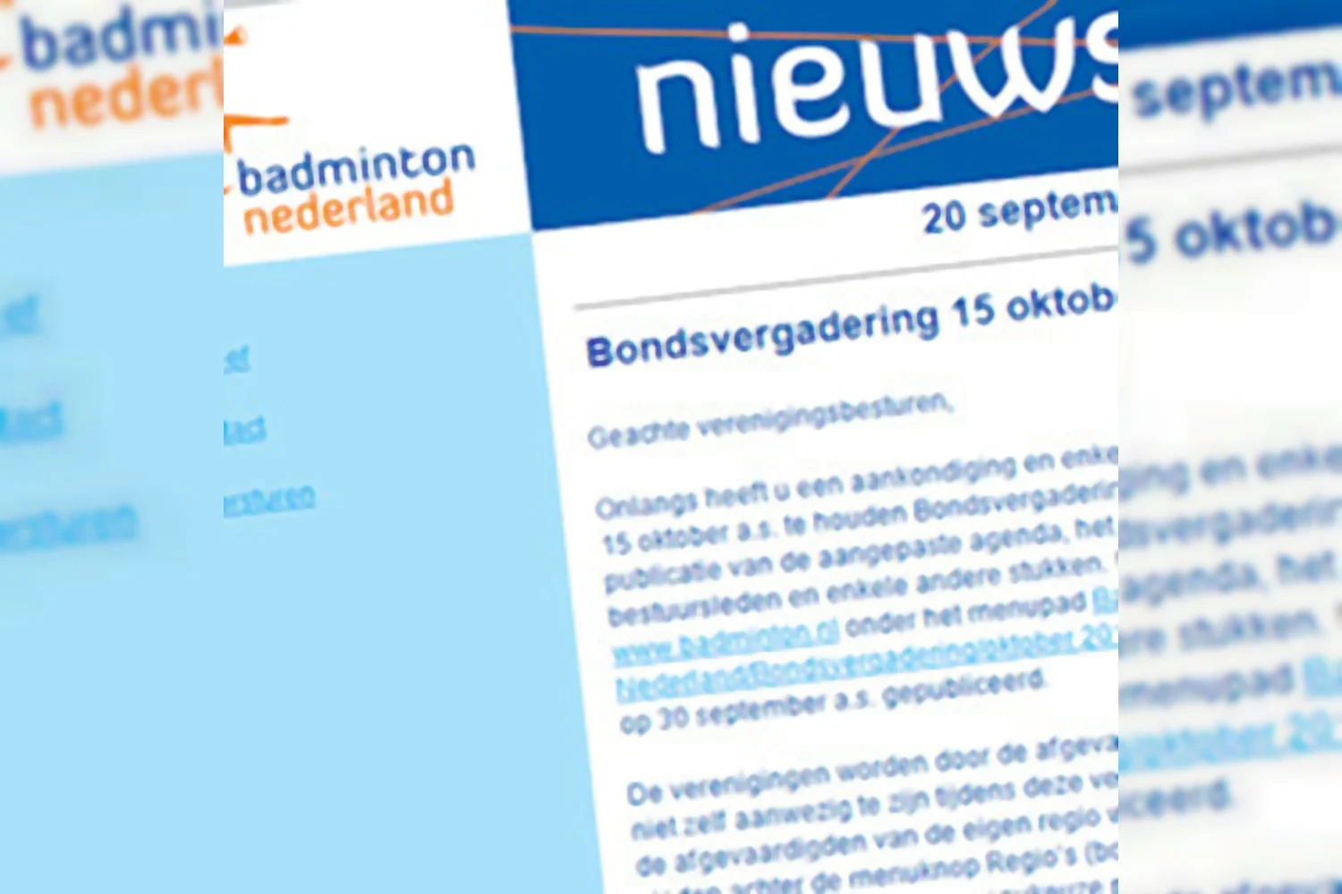 Bondsvergadering 15 oktober 2011