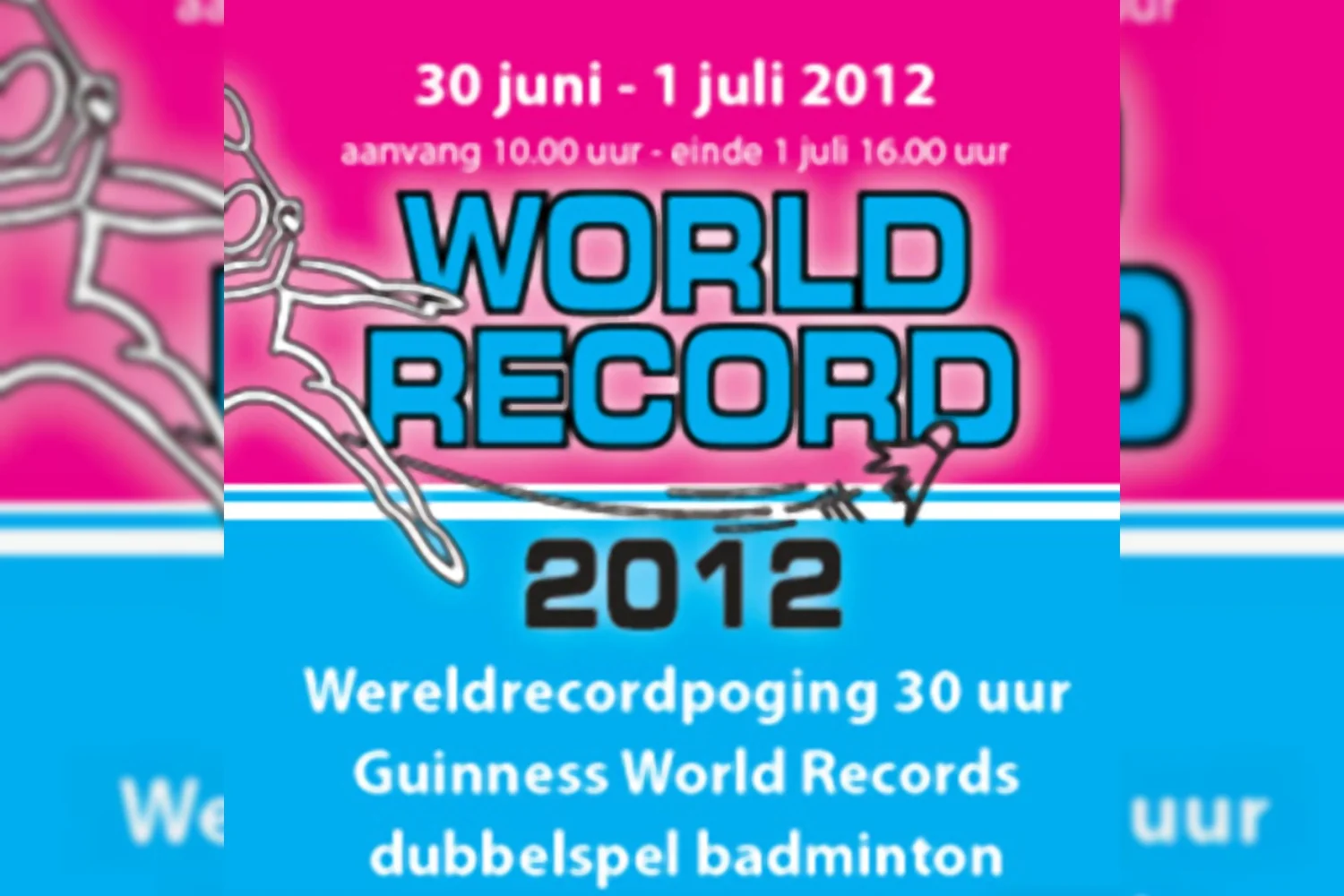 Roy, Pepijn, Dirk en Rick gaan voor wereldrecord dubbelspel badminton