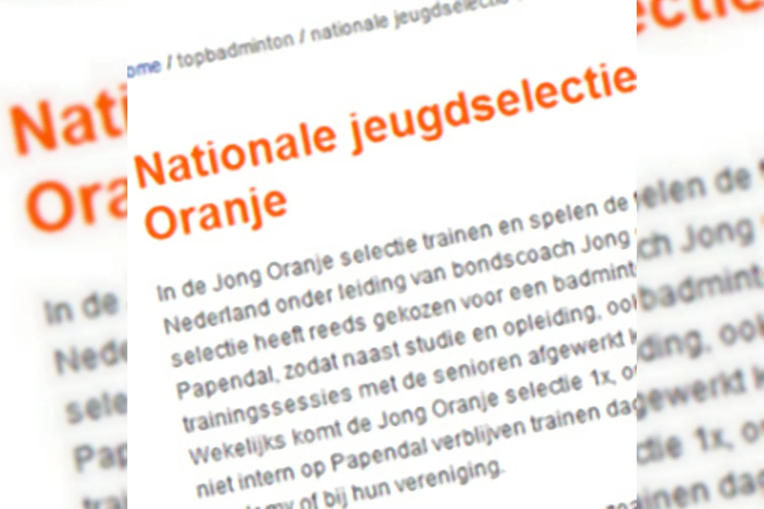 Nieuwe nationale jeugdselecties gepubliceerd