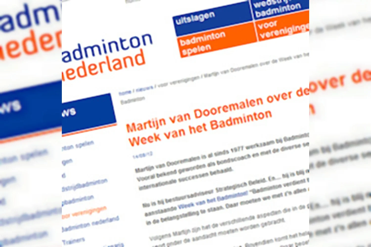 Martijn van Dooremalen over de Week van het Badminton