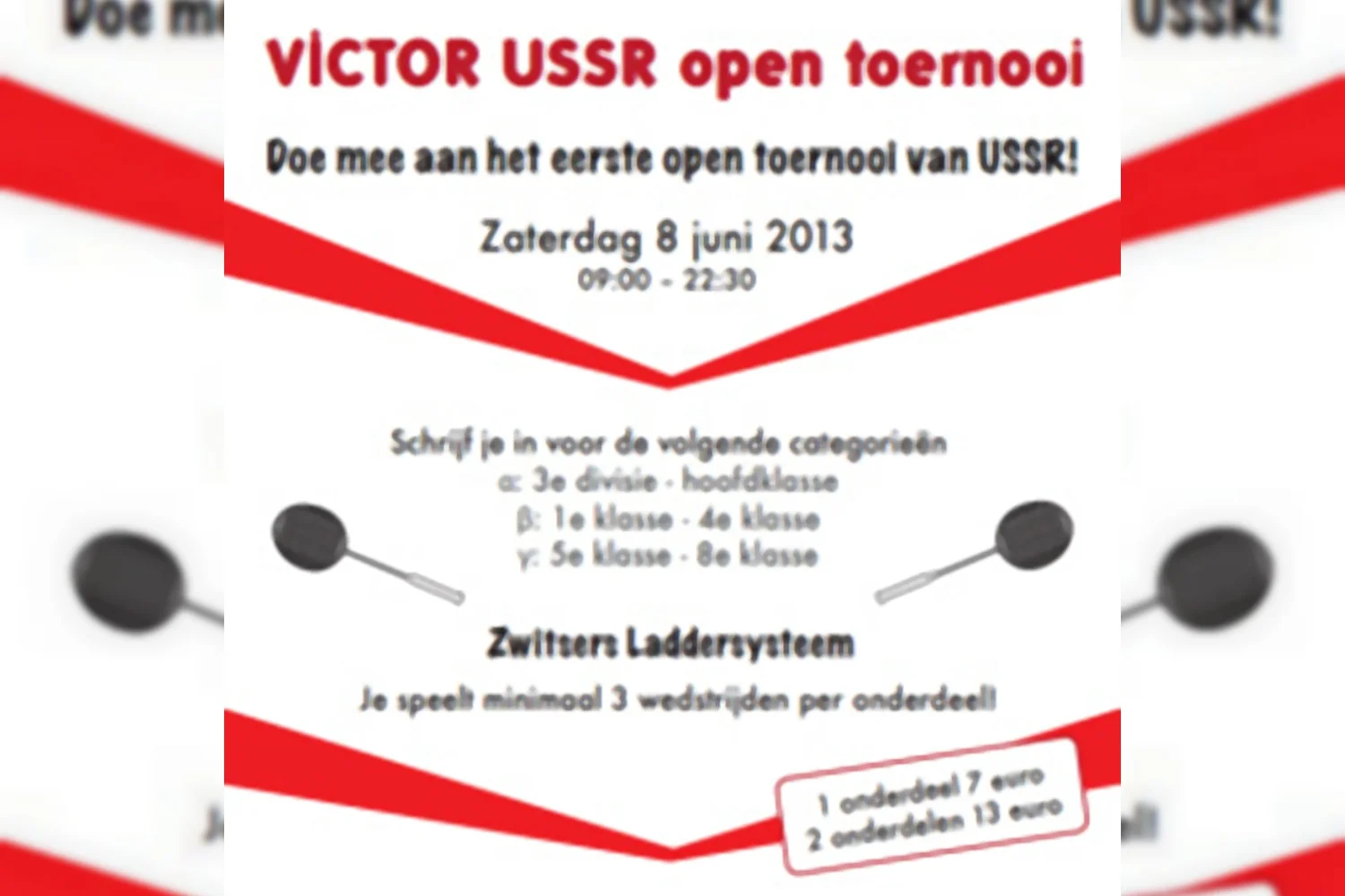 USSR organiseert op 8 juni 2013 het eerste Open Badmintontoernooi