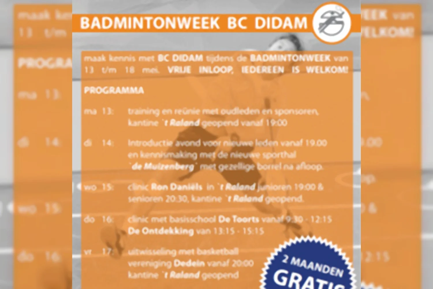 Badmintonweek bij BC Didam