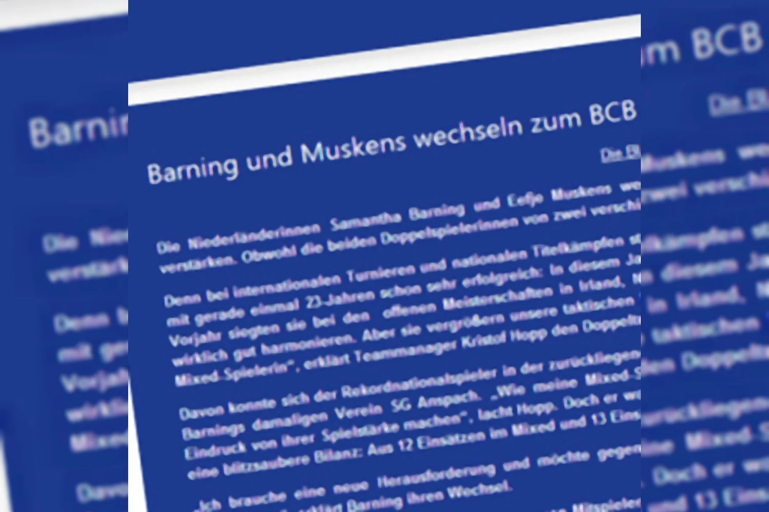 Samantha Barning voegt zich bij Bischmisheim in Saarbrucken