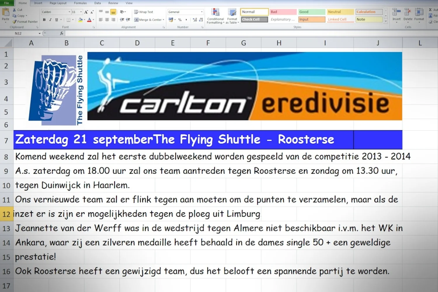 Voor alles een eerste keer: een voorbeschouwing in Excel!