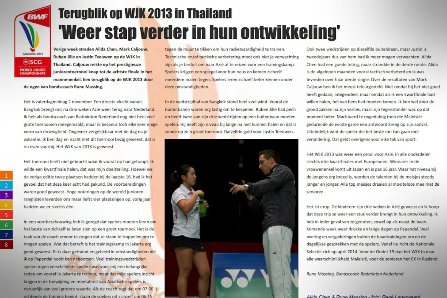 Terugblik op WJK 2013 in Thailand: 'Weer stap verder in hun ontwikkeling'