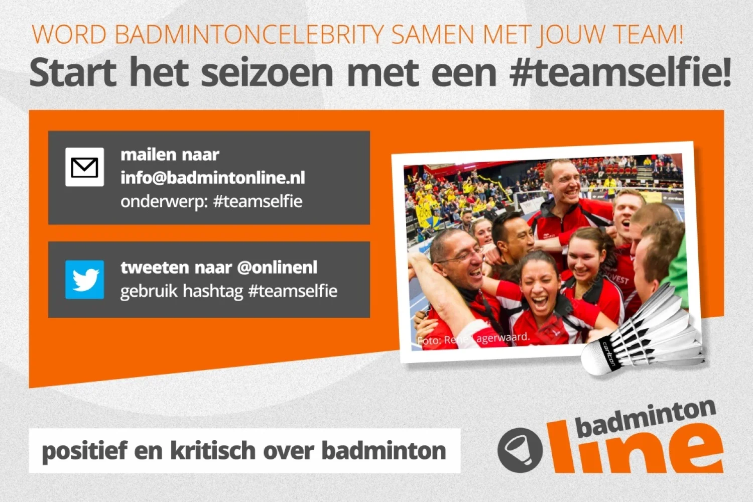 Start het seizoen met een #teamselfie!