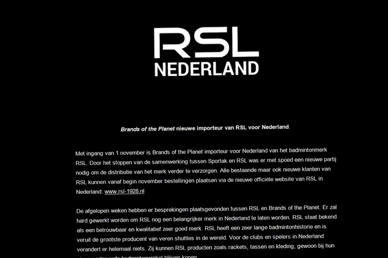 Brands of the Planet nieuwe importeur van RSL voor Nederland