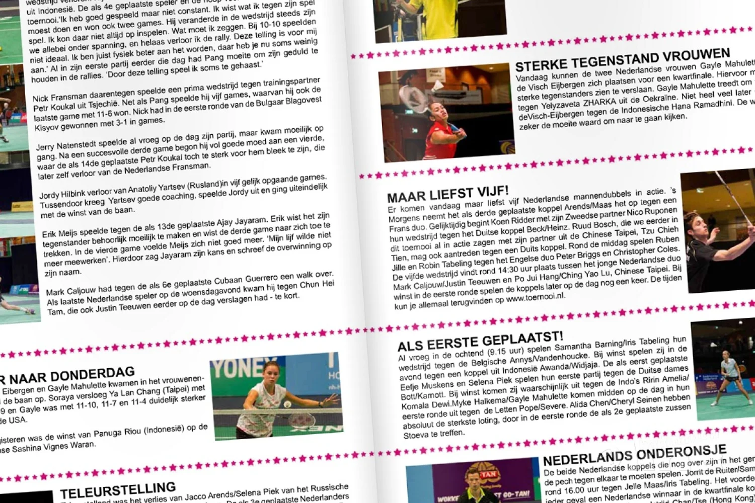 Dagkrant donderdag 9 oktober 2014 - Yonex Dutch Open