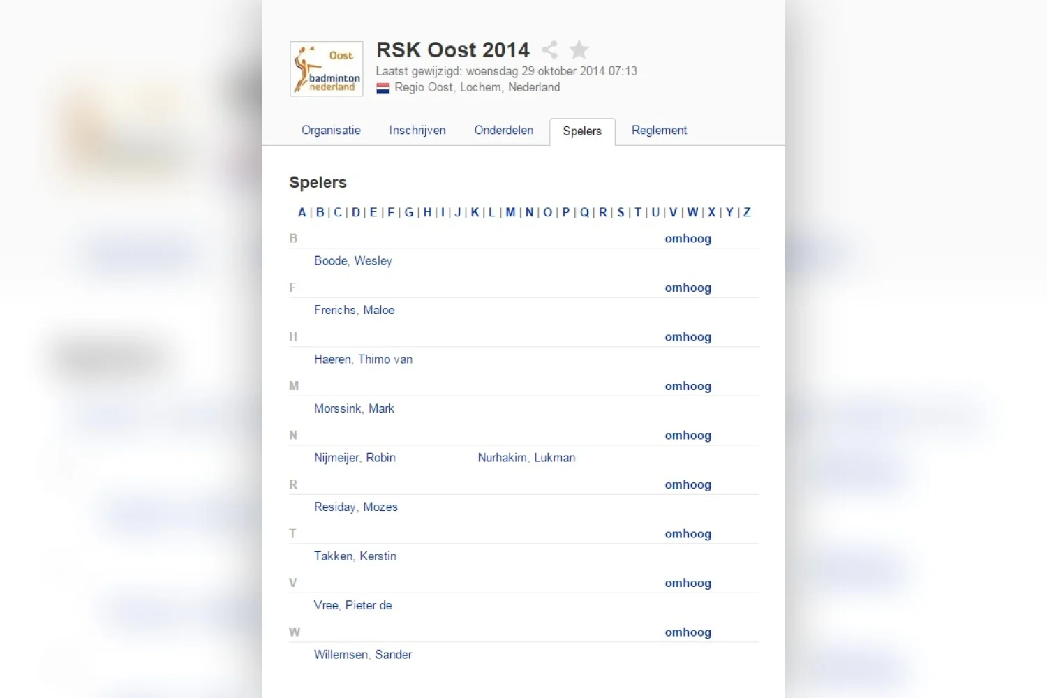 Organisatie RSK Oost gooit alle inschrijvingen toernooi uit