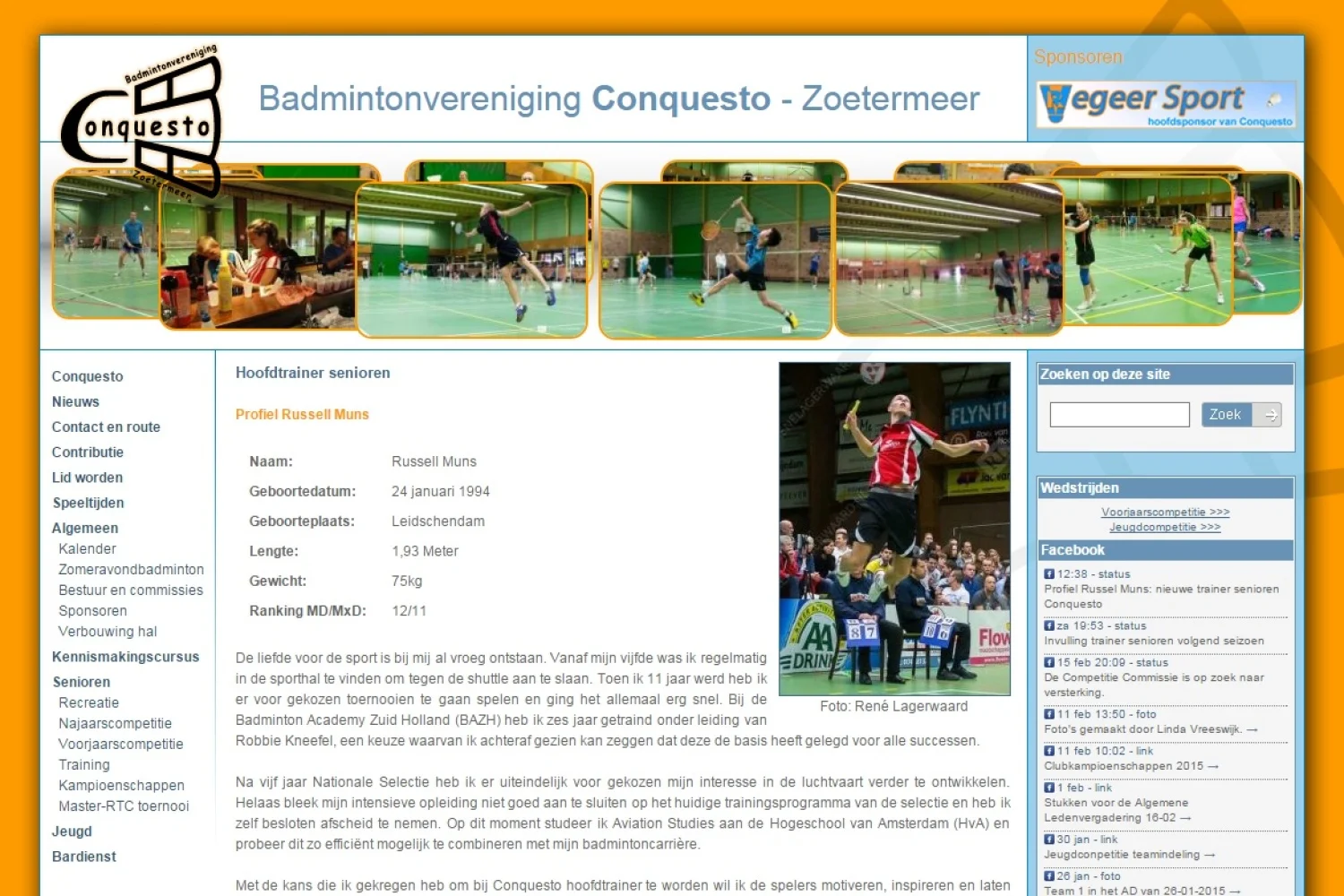 Russell Muns nieuwe hoofdtrainer bij Conquesto in Zoetermeer