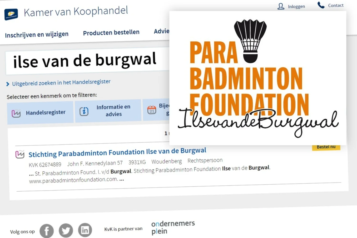 Ilse van de Burgwal richt stichting op voor aangepast badminton