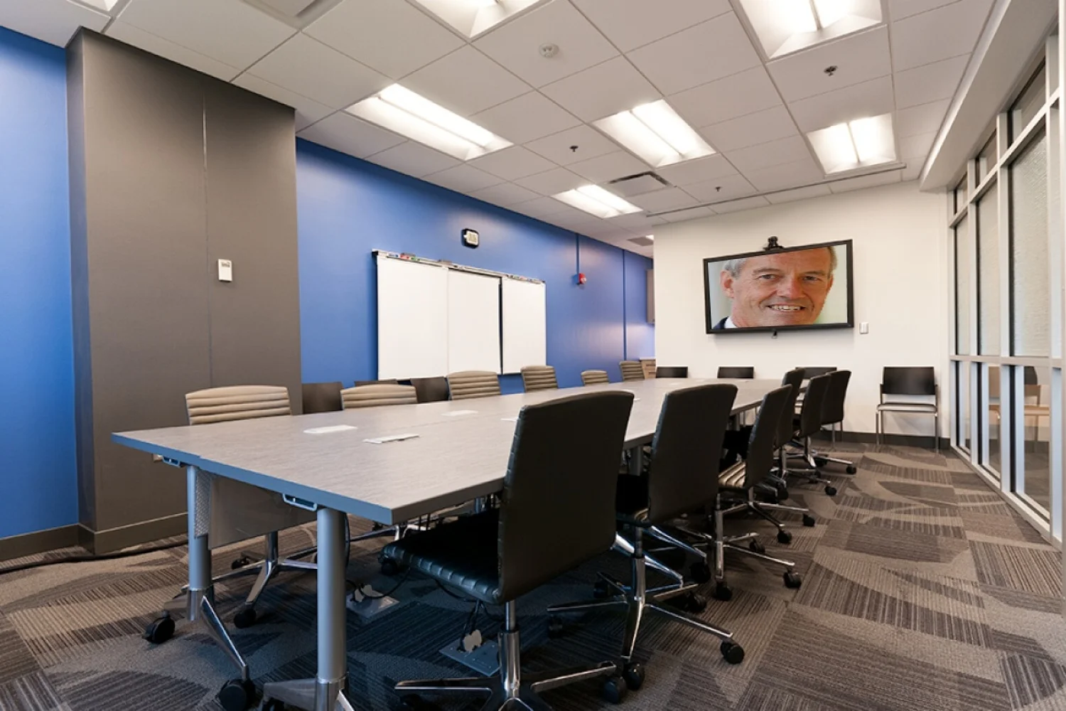 Webcams in de bestuurskamer van Badminton Nederland