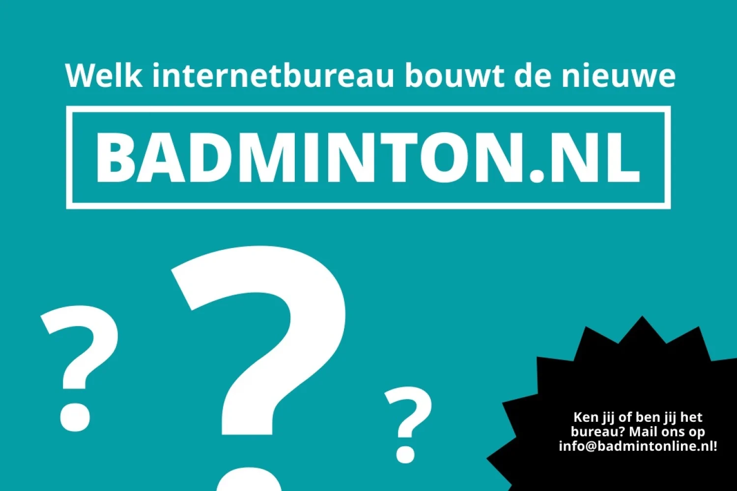 (UPDATE - 16:45u) Tienduizenden euro's voor onbekend internetbureau om nieuwe badminton.nl te bouwen