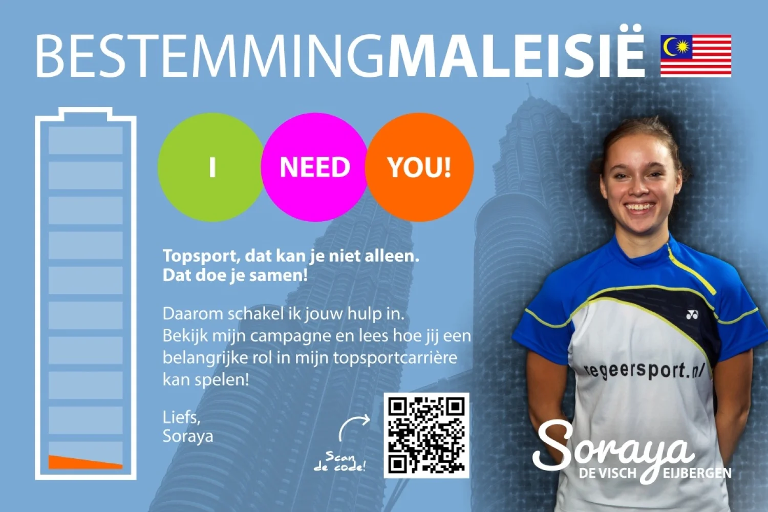 Topbadmintonner Soraya de Visch Eijbergen zet in op crowdfunding