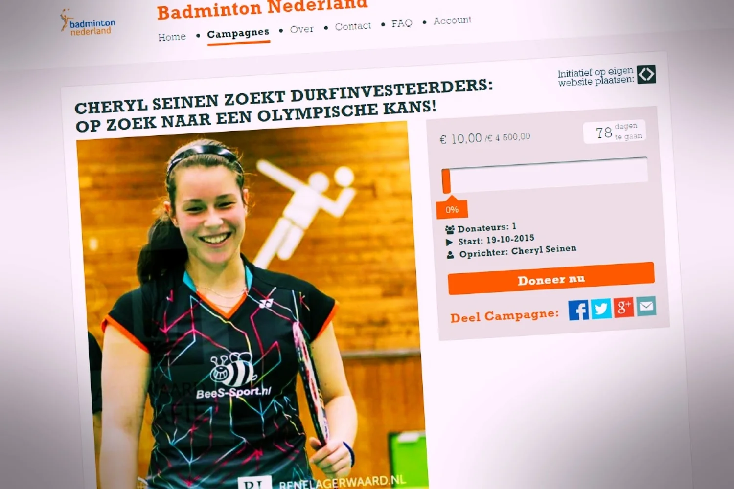 Cheryl Seinen zoekt durfinvesteerders: op zoek naar een Olympische kans!