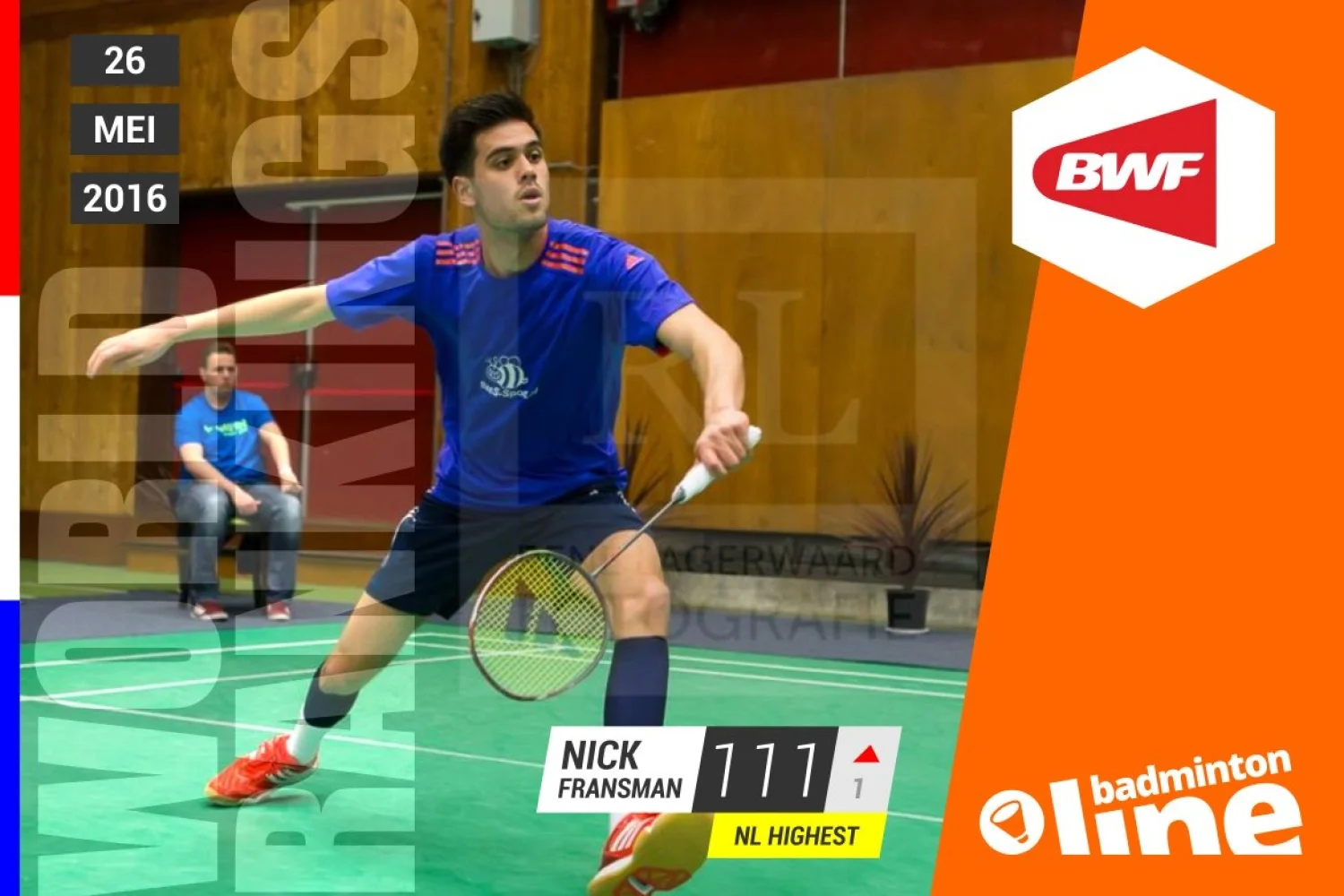 Wereldranglijst van donderdag 26 mei 2016: Nick Fransman beste singelaar