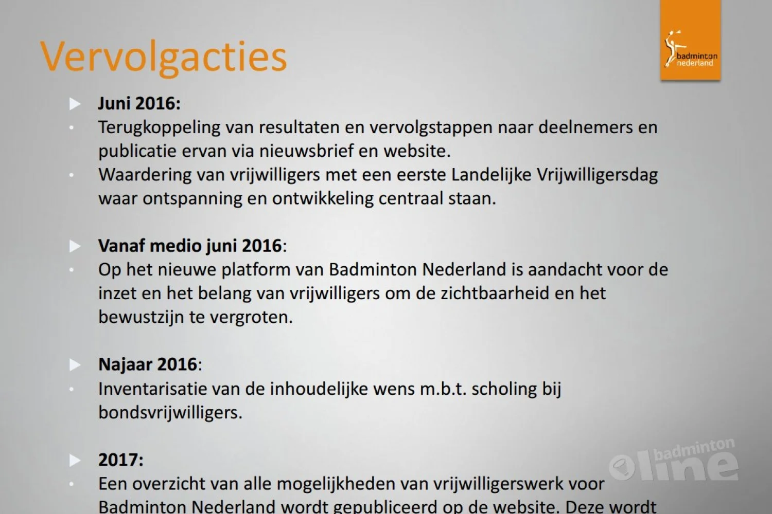 Op basis van slechts 53 respondenten: Vrijwilligers Badminton Nederland zijn erg maatschappelijk betrokken