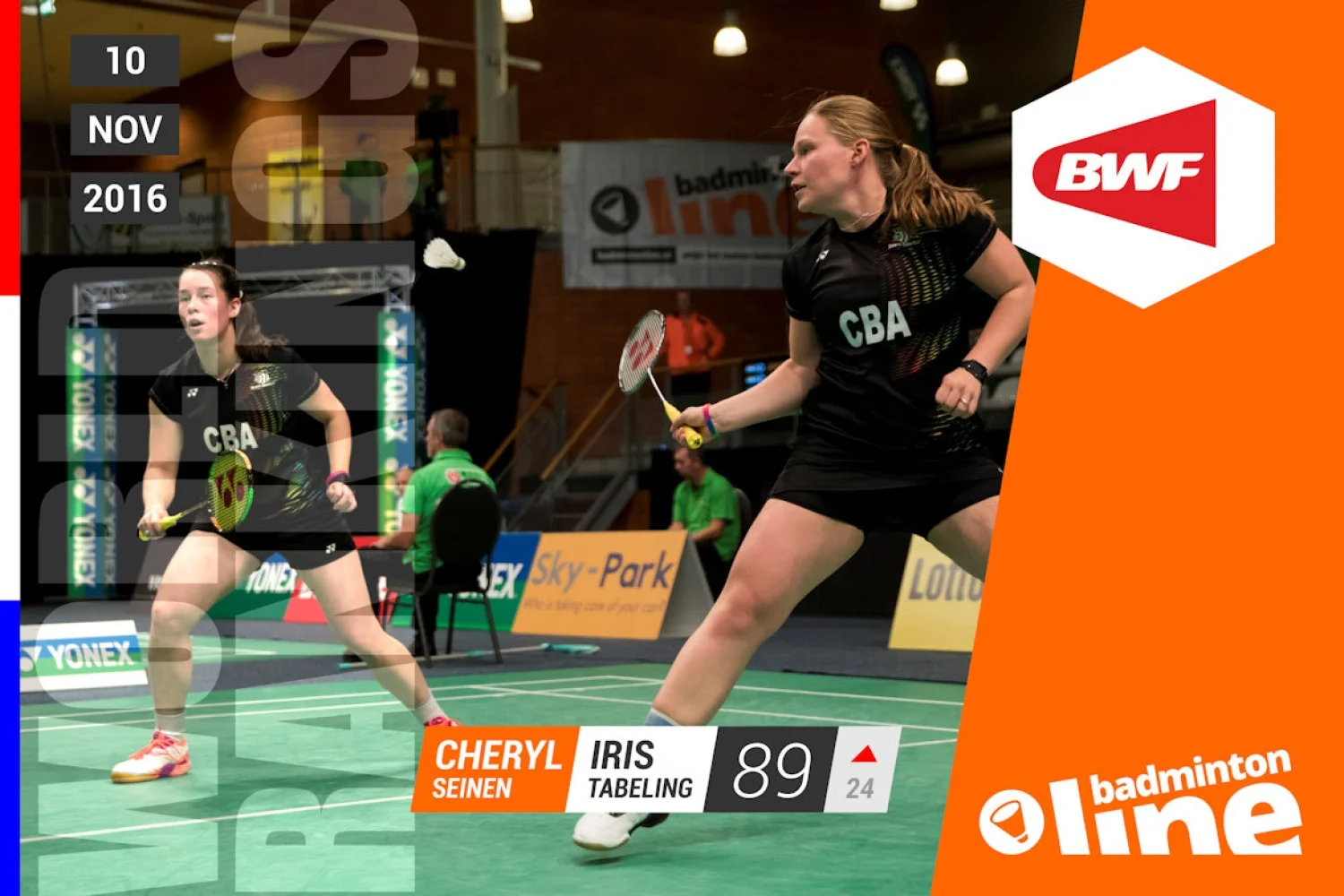 Wereldranglijst van donderdag 6 november 2016: Cheryl en Iris stormen top 100 binnen