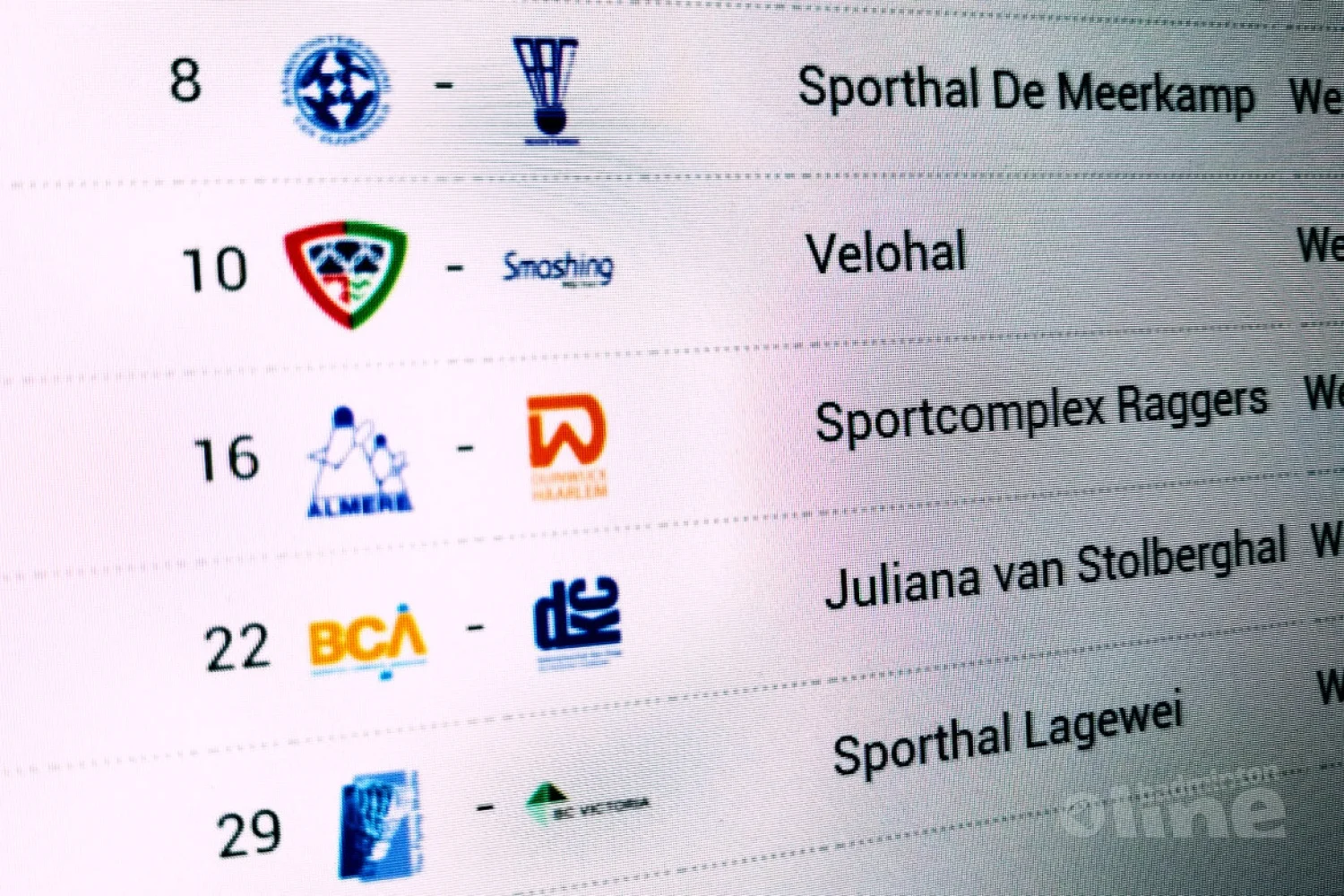 Nederlandse Badminton Eredivisie wedstrijden van zaterdag 4 november 2017