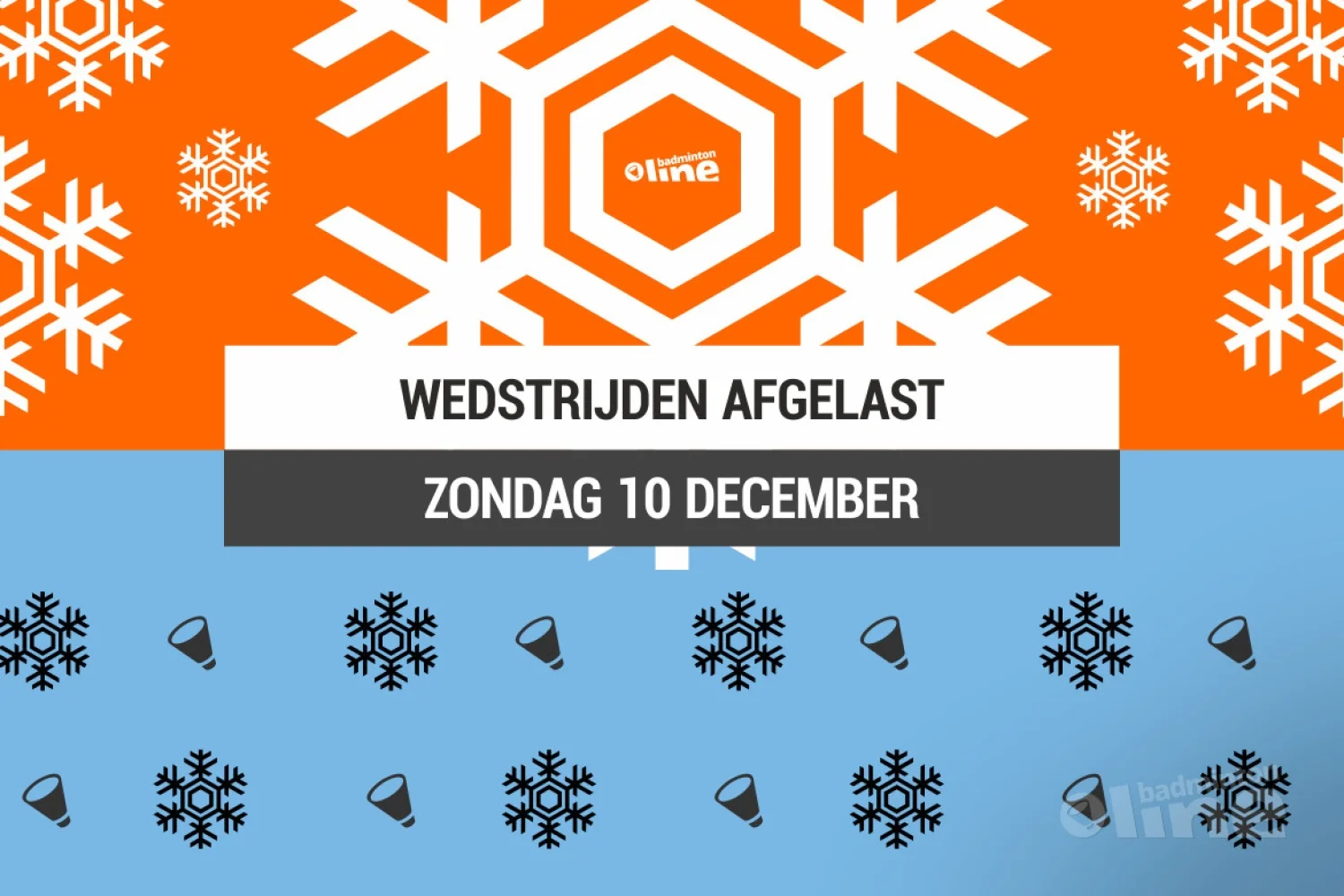 Afgelastingen competities Badminton Nederland zondag 10 december 2017