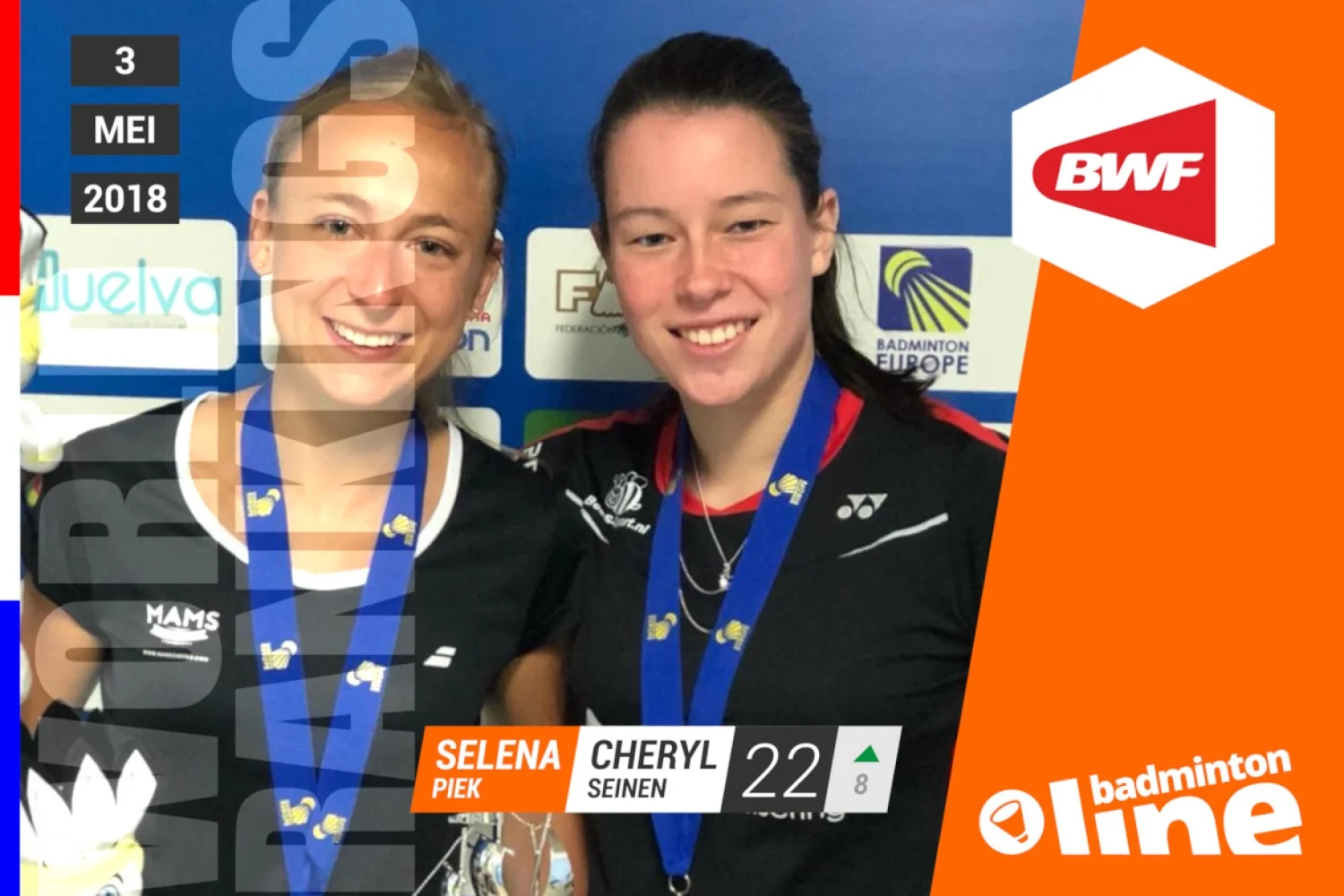 Wereldranglijst van donderdag 3 mei 2018: Selena Piek terug op Olympische koers