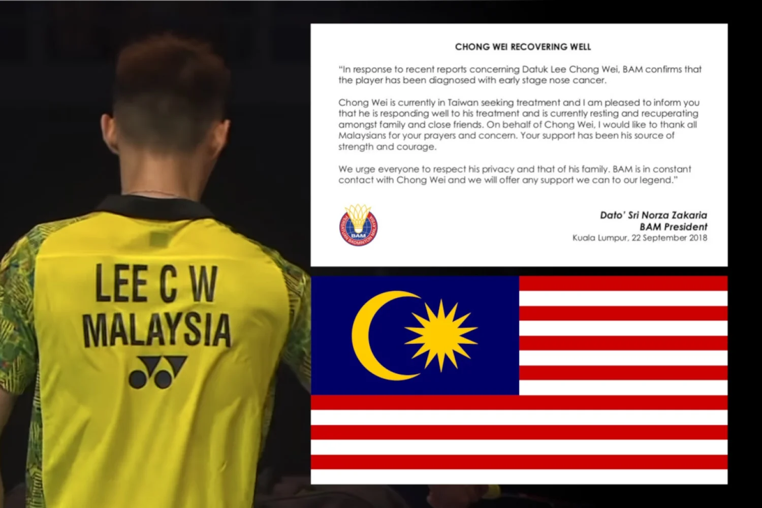 CONFIRMED: Malaysian badminton super star Lee Chong Wei diagnosed with early stage nose cancer