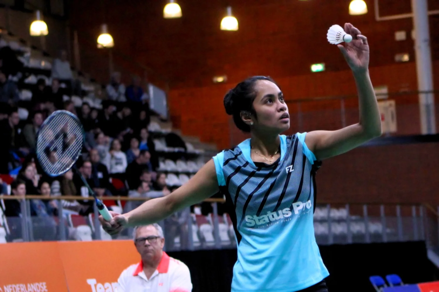 Topbadmintonner Gayle Mahulette kopvrouw bij EK Gemengde Teams 2019 in Kopenhagen