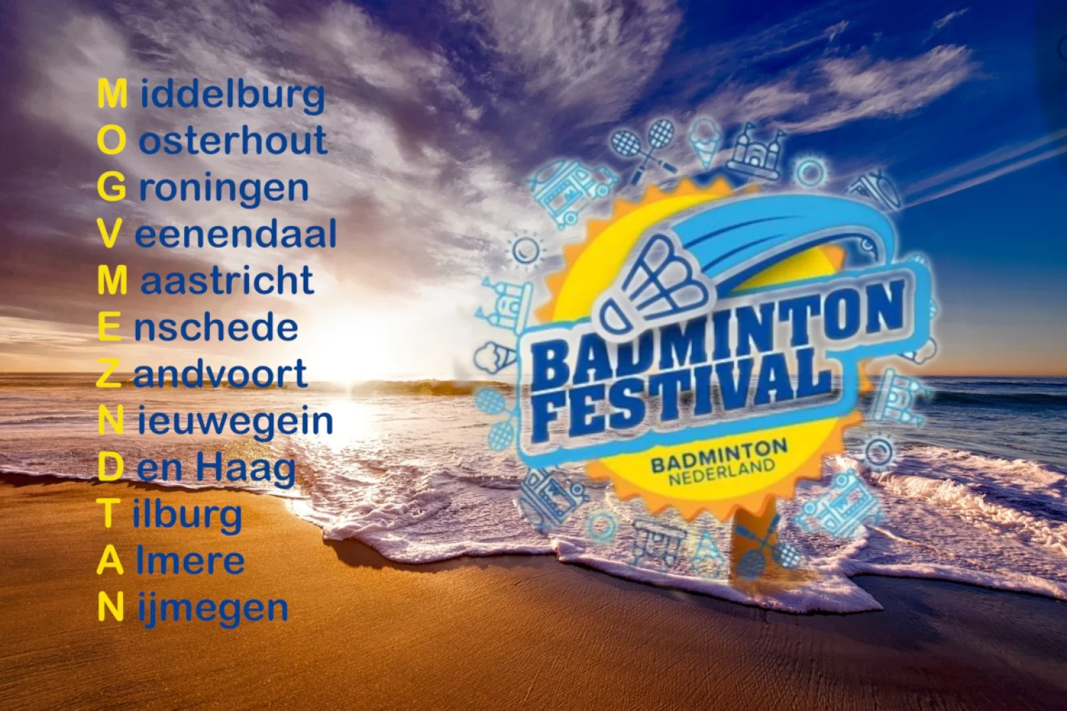 Badminton Festival 2019 begint in Middelburg en eindigt in Nijmegen