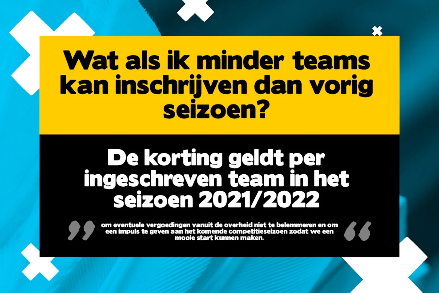 Uitvoering en FAQ kortingsbedrag teambijdrage 2021-2022