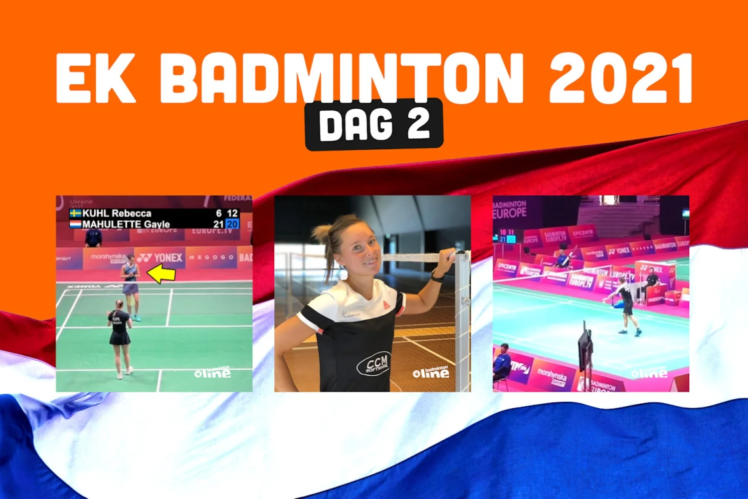 Achtste finales voor singelaars op EK Badminton