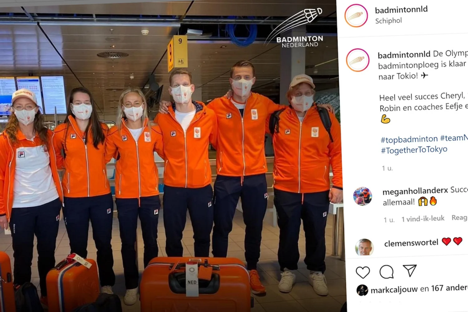 Nederlandse badmintonploeg vol Olympische debutanten vertrokken vanaf Schiphol