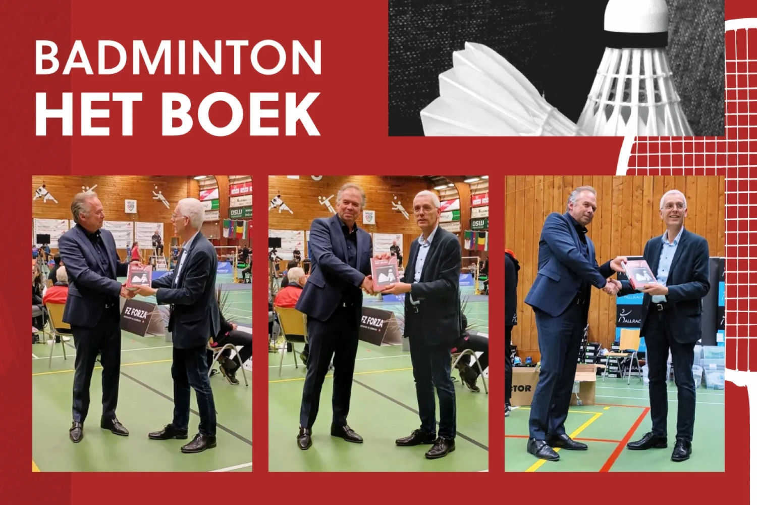 BNL-voorzitter Jan Helmond neemt Badminton Het Boek in ontvangst