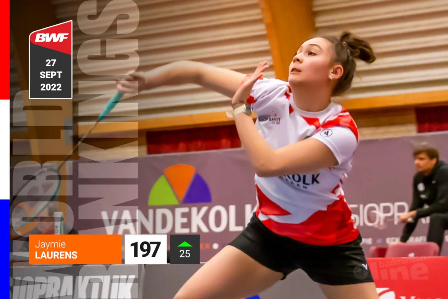 Wereldranglijst Badminton op 27 september 2022: Gayle Mahulette passeert eeuwige rivale Soraya de Visch Eijbergen
