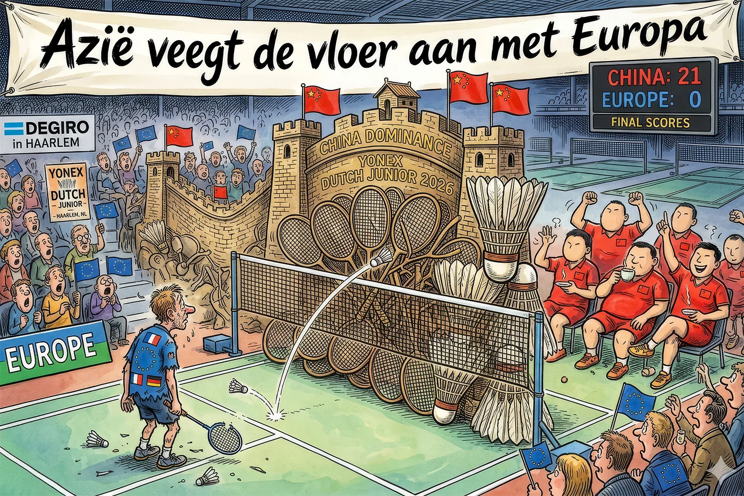 Azië veegt de vloer aan met Europa tijdens Yonex Dutch Junior International 2026