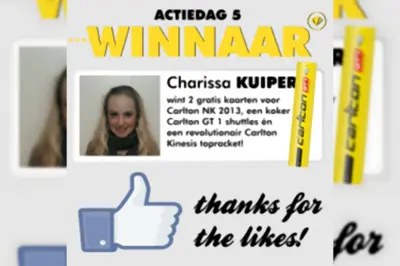 Three in a row: Charissa Kuiper winnares superprijzenpakket Carlton NK 2013-actie!