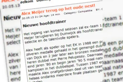 Alex Meijer nieuwe hoofdtrainer Duinwijck