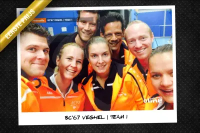 Eerste team BC'67 Veghel winnaar badmintonline.nl #teamselfie actie 2015!