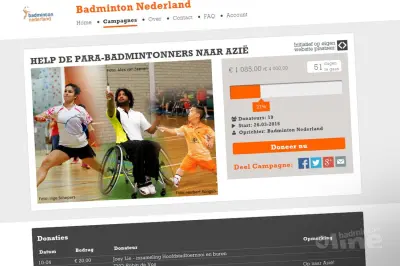 Nederlandse parabadmintonners willen naar Azi&euml;: kwart financiering rond