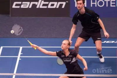 Jacco Arends en dubbelpartner Piek bij laatste acht EK Badminton