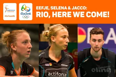 Jacco, Selena en Eefje gaan naar Rio!