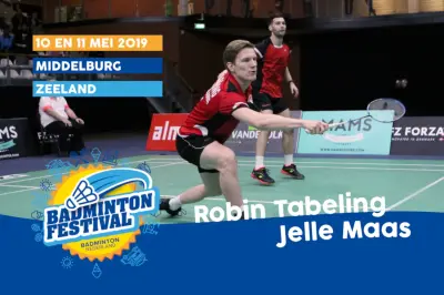 Topbadmintonners Robin Tabeling en Jelle Maas bij Outdoor Badminton Festival in Middelburg!