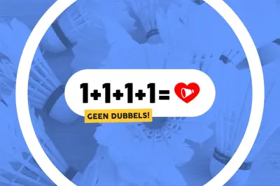 Badmintonnen in groepjes van vier: niet dubbelen!