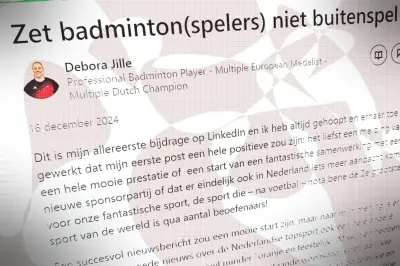 Topbadmintonner Debora Jille: zet badminton(spelers) niet buitenspel