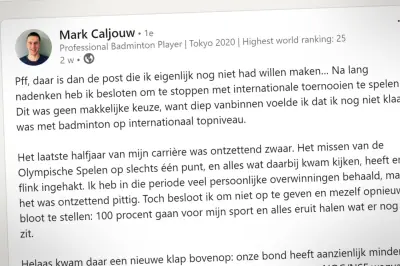 Mark Caljouw: Pff, daar is dan de post die ik eigenlijk nog niet had willen maken...